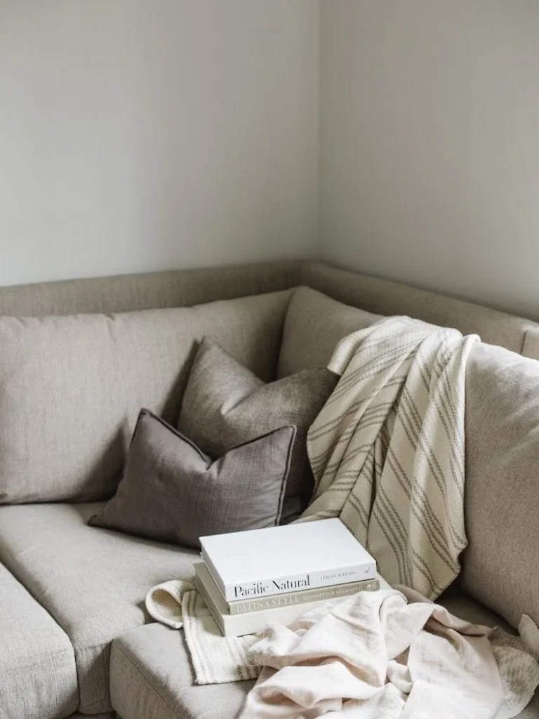 Cojines y mantas decorativas que añaden textura y comodidad al salón